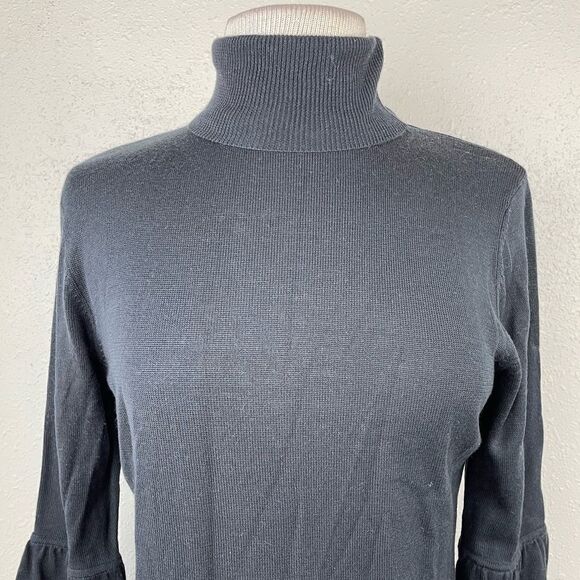 Pre-loved Larry Levine Womens Black Turtleneck Sweater Size M - Picture 2 of 6